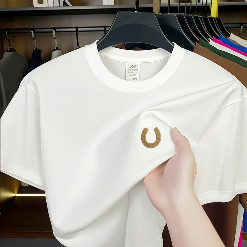 Designer's New Men's Summer Short-Sleeved T-Shirt Round-Neck High-Quality Embroidered Polo Casual Inner Wear Breathable Men Wear