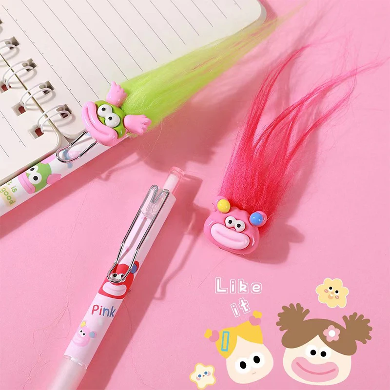 1 PC การ์ตูนระเบิดผมไส้กรอกปากตุ๊กตาเจลปากกาอุปกรณ์สํานักงานโรงเรียนเครื่องเขียน Creative LOVELY Quick-drying ปากกา