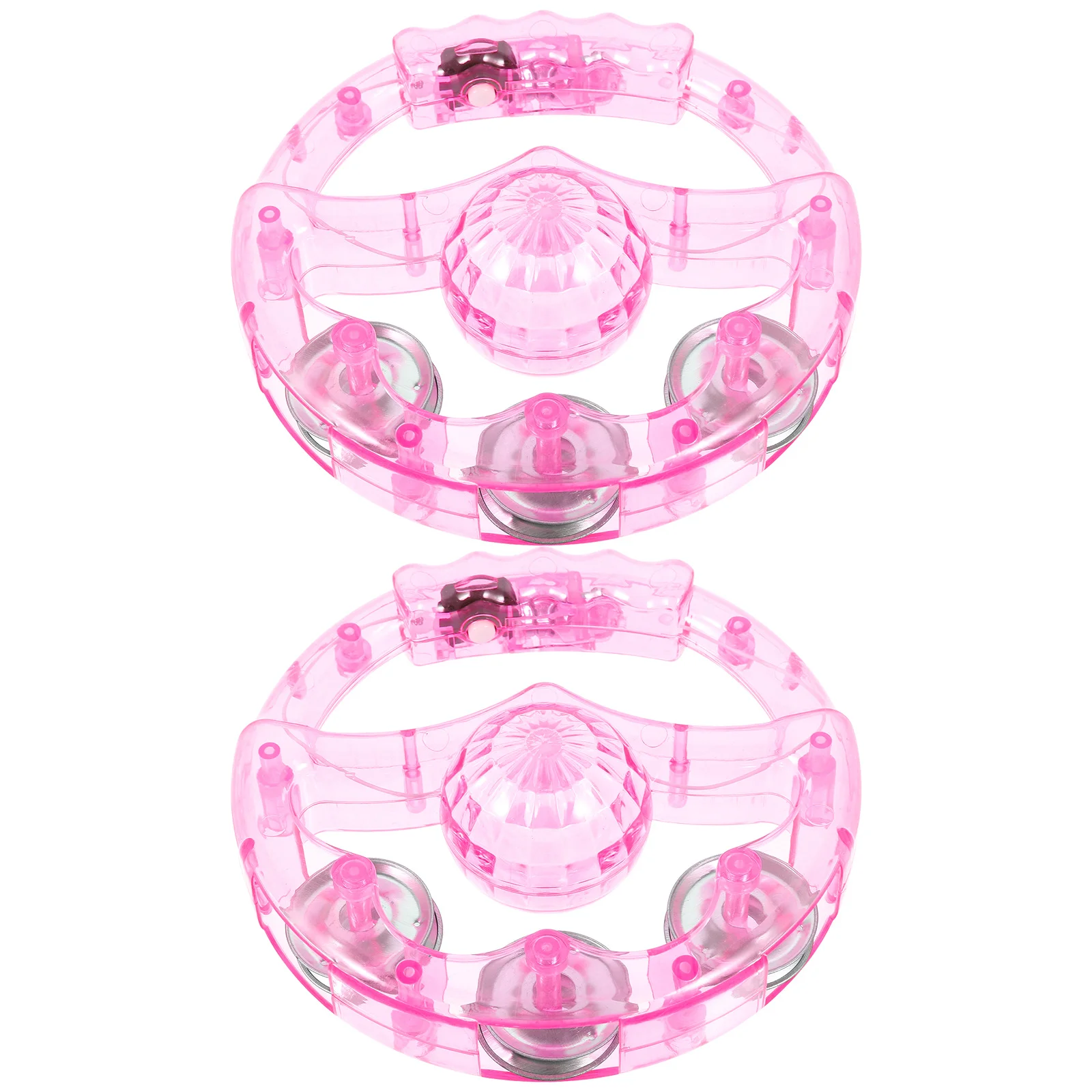 

2Pcs Flashing Handbell Luminous Tambourines Shaking Sound Instrument Plastic Grip Karaoke Performance Musical