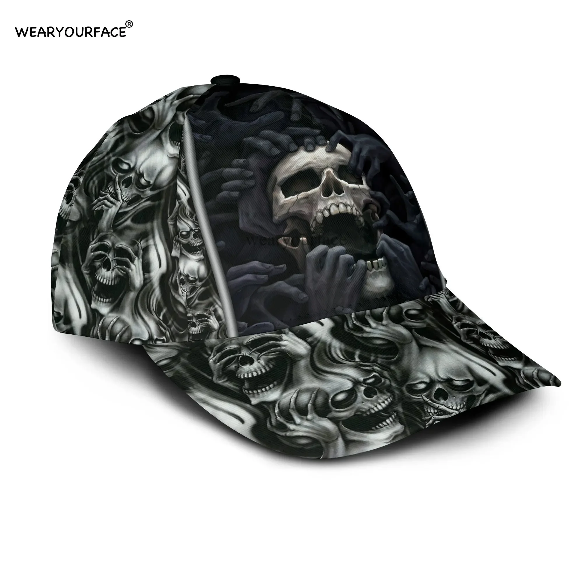 Skull Deer YAOI 3D All Over Printed Snapback Hat Men Women Adult Hip Hop Headwear Outdoor Sun Visor Baseball Cap