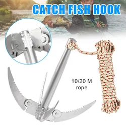 Outdoors Grappling Hook Survival Tool With Rope Folding Boats Anchor Sturdy Durable For Small Boat Canoes Fishing Supplies