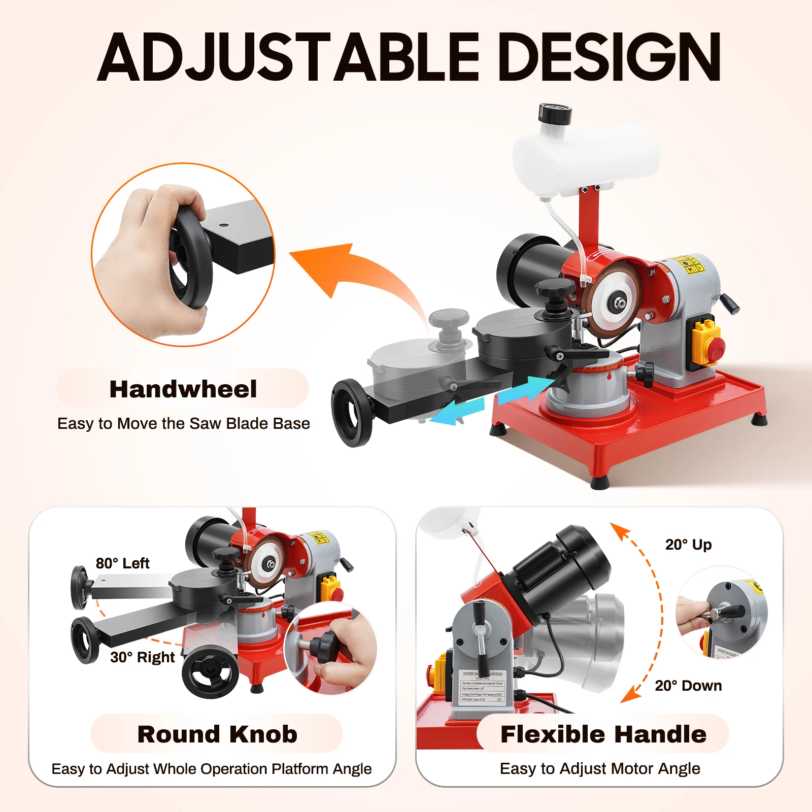 370 W Circular Saw Blade Sharpening Machine Circular Saw Blade Sharpener for 80-700 mm for Cutting Aluminium Wood and Plastics