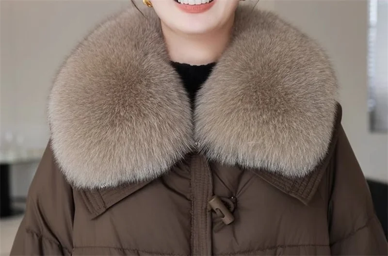 Winter New 2025 Down Cotton Jacket Short Parka Coat Western Korean Version Loose Cotton Jacket Big Fur Collar Thick Overcoat