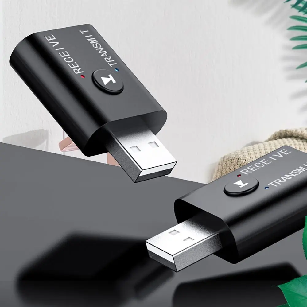 Adattatore USB per PC Trasmettitore jack da 3,5 mm Ricevitore audio 2 IN 1 Bluetooth 5.0
