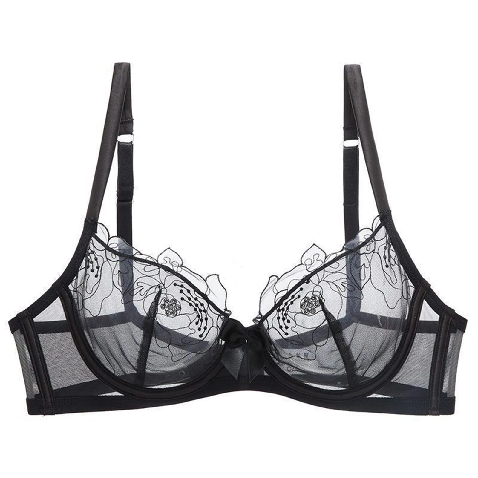 

Sissy Women Temptation Lingerie Bras Tops Sheer Mesh Breast See Through Breathable Bra Top for Couple Flirting Brassier Outfits