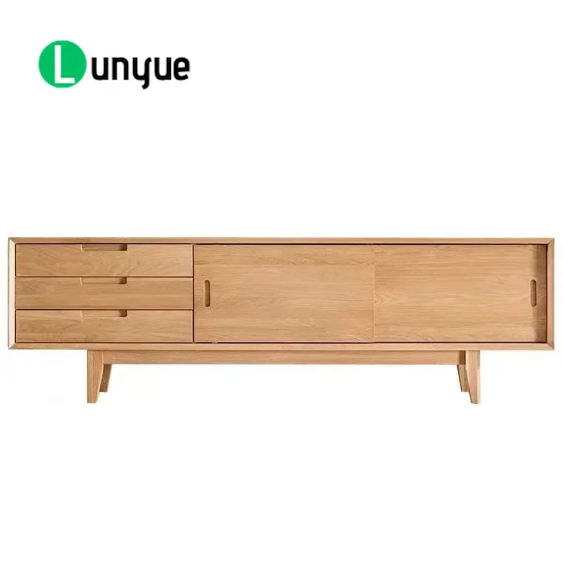 Modern Wooden TV Cabinet Luxury Living Room Entertainment Center Media Console Unit Furniture Wood TV Table Stand Home Decor