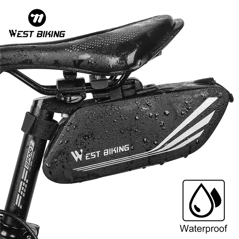 

WEST BIKING Сумка для велосипедного сиденья Водонепроницаемая сумка для велосипедного сиденья Задняя сумка для велосипеда Аксессуары для велосипеда Светоотражающая дорожная сумка для седла MTB велосипеда