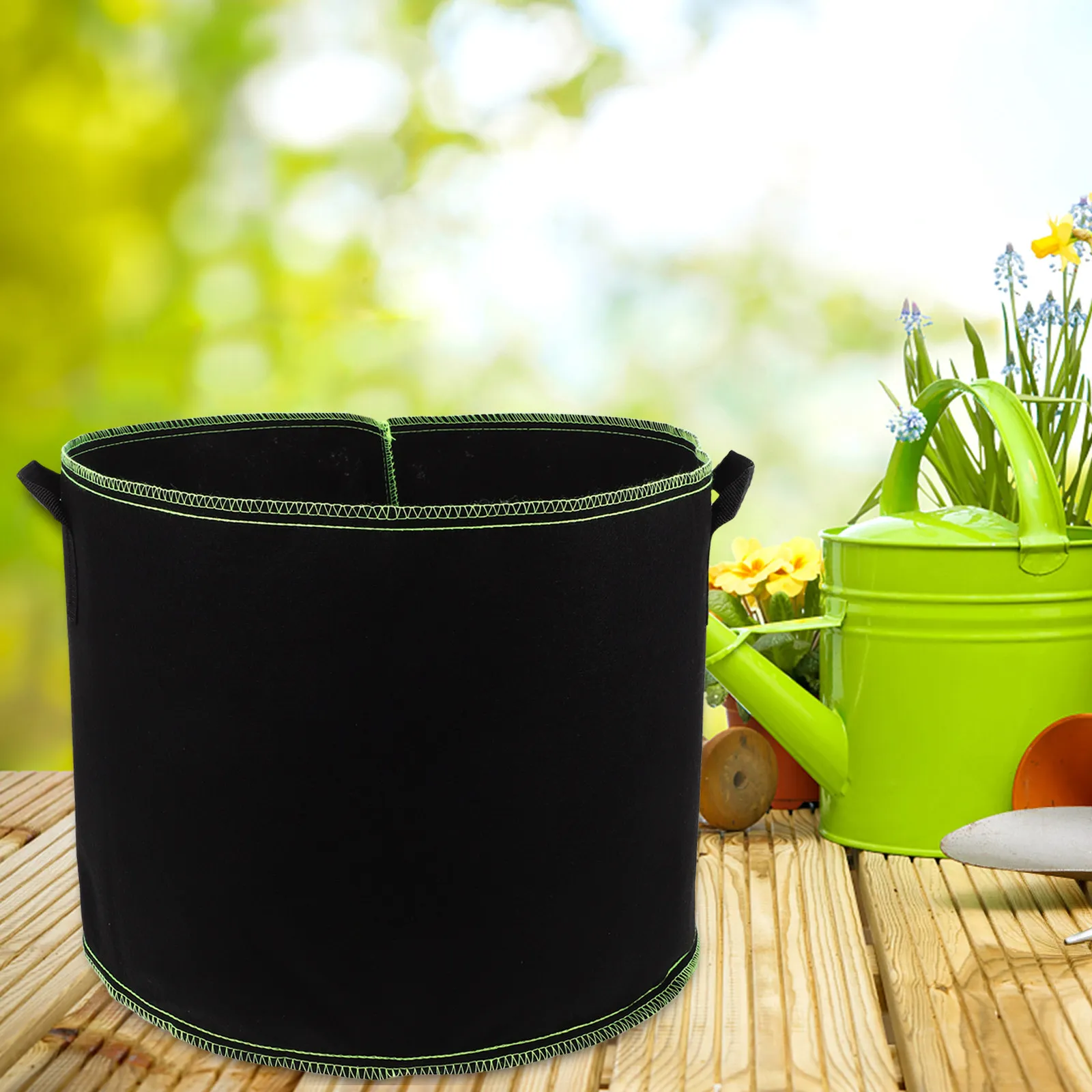 5Pcs Heavy-Duty Non-Woven Plant Grow Bags Ideal for Indoor Outdoor Gardening Portable Fabric Planters Prevent Root Rot Drainage