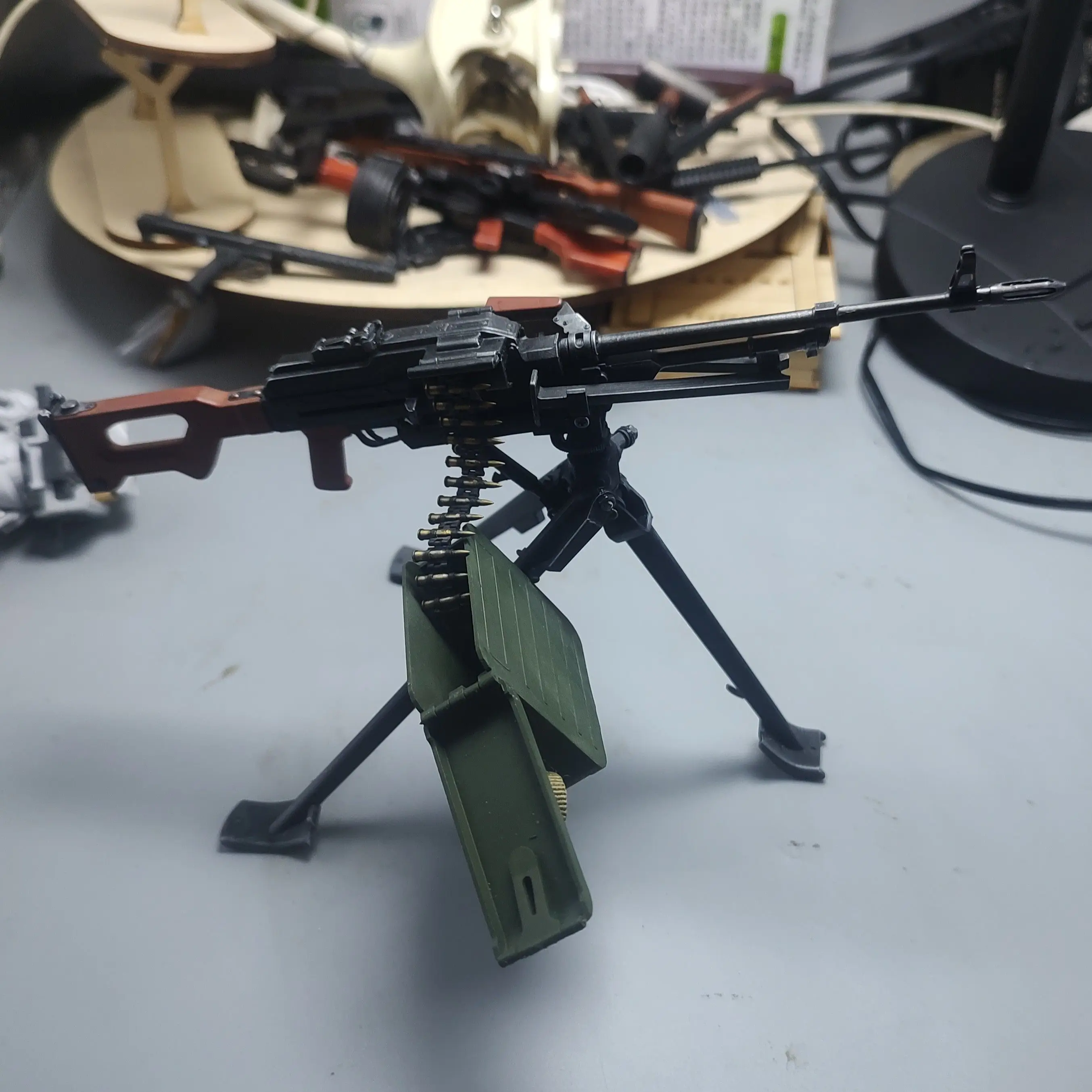 1/6 스케일 3D 프린팅 장난감 총 PKM 경기관총 모델 미니어처 군사 액션 피규어용