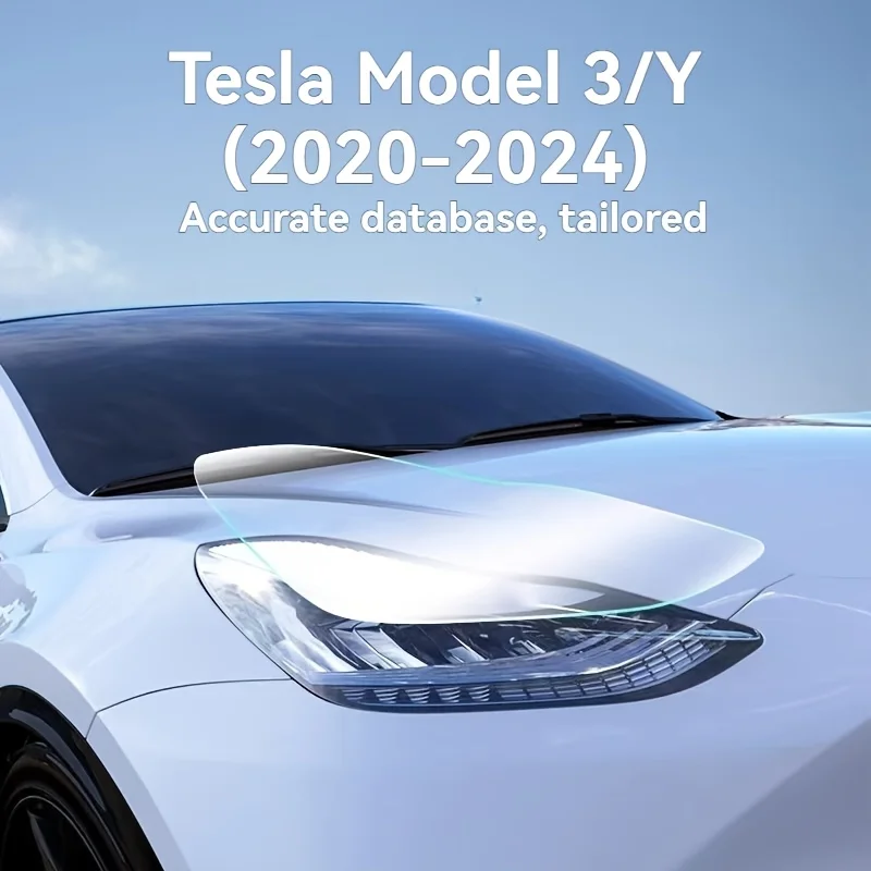 

Suitable for 2020-2024 Tesla Model 3/Y headlight protection film, scratch-resistant TPU car wrap, headlight blackening and beaut