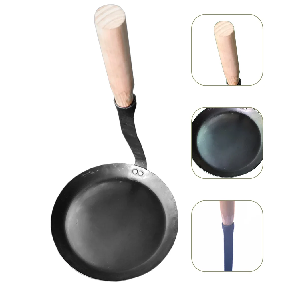 

Frying Spoon Wooden Handle Premium Wood Steel Non-Stick Oil Spoon For Kitchen Cooking Home Snack Mold Tool Kitchen Gadgets