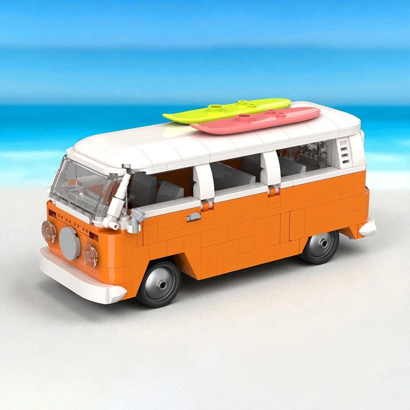 506PCS MOC bouwsteen voertuig transportvoertuig T2 bestelwagen bus model FDIY montage bouwsteen speelgoed kindervakantiecadeau