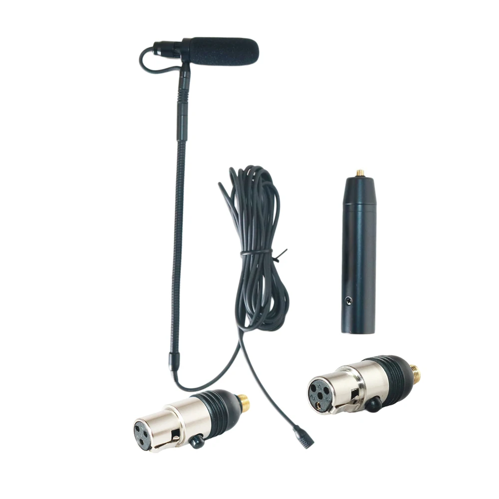 

10 комплектов суперкардиоидных микрофонов для музыкальных инструментов с адаптерами TA3F TA4F, совместимые с беспроводными передатчиками, модуль фантомного питания 48В