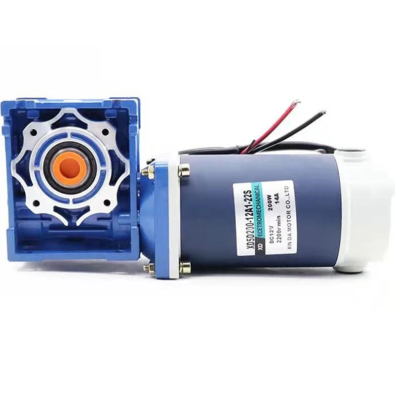 Motoriduttore a vite senza fine DC 12V 24V 200W NMRV40 con doppio albero di uscita RV40 con velocità regolabile autobloccante CW CCW Coppia elevata