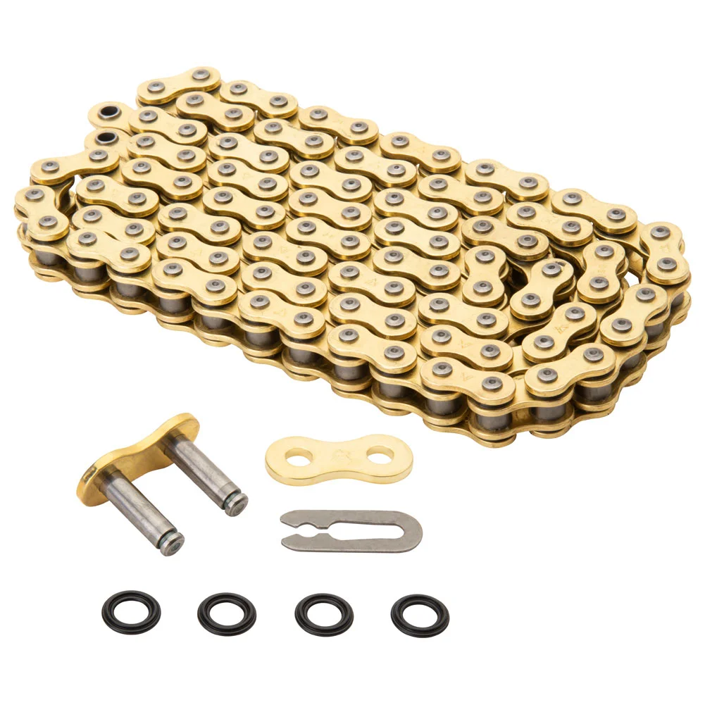 

Original Motorcycle Gold 520 O-Ring Chain 120 Links Drive Chain for Honda Suzuki Kawasaki 250 450cc Dirt bikes Quad Motocross