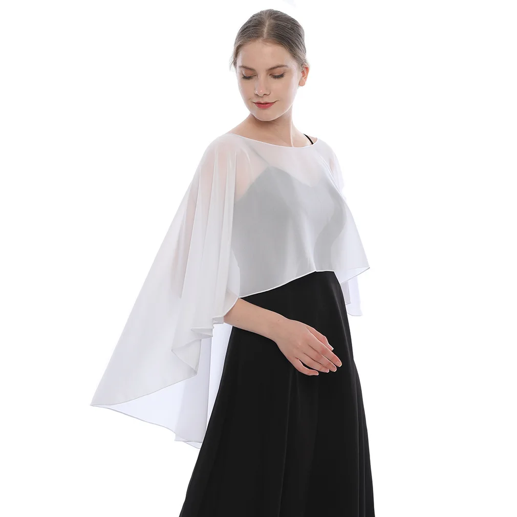 

Women's Chiffon Shawl Lightweight Evening Dress Wedding Blouse Outerwear Sun Protection Elegant Cloak Cape Scarf Shawl Wrap Vest