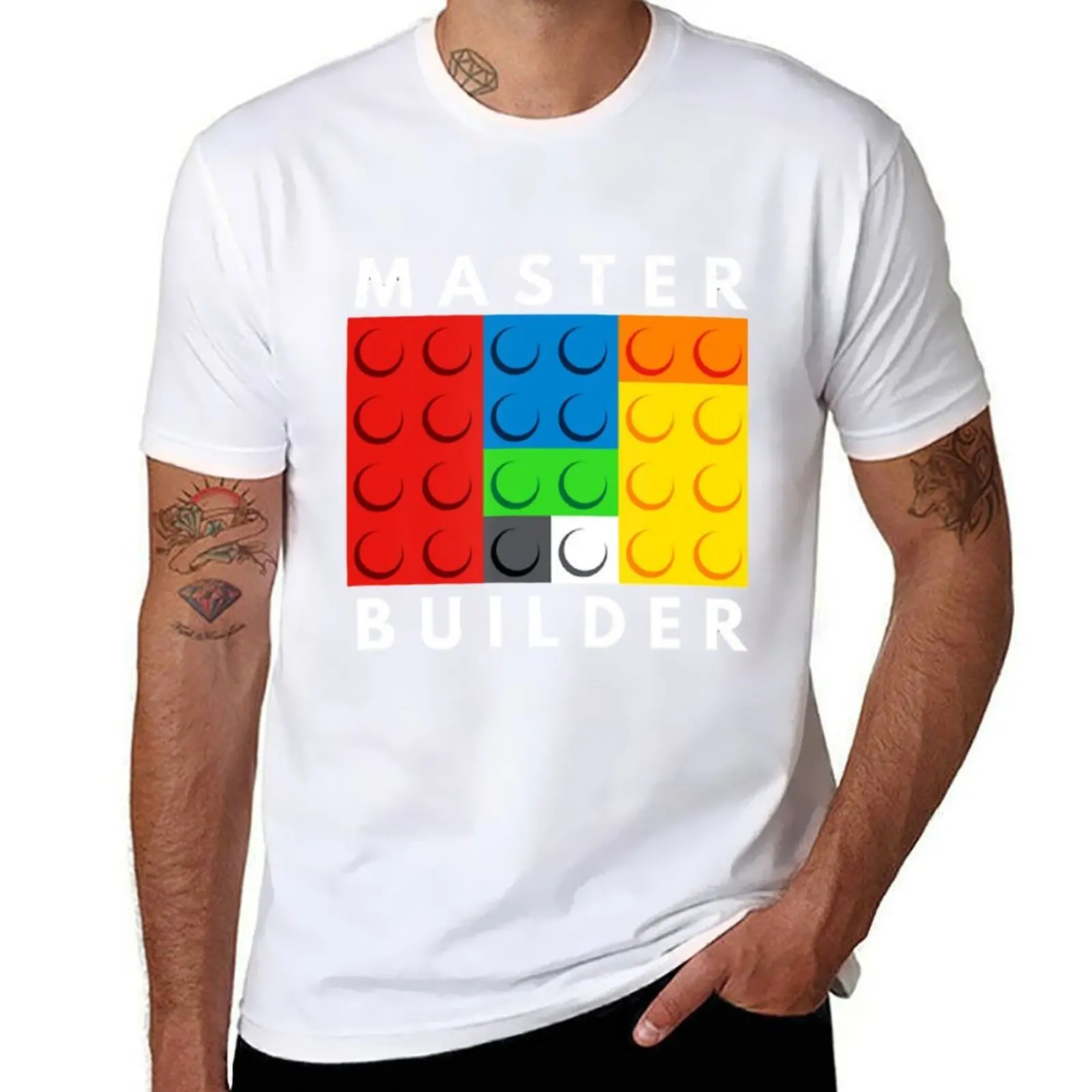 Master Builder Building Blocks Brick Builders Toys T-Shirt t shirts for man graphic vintage man graphic t shirt T-Shirt