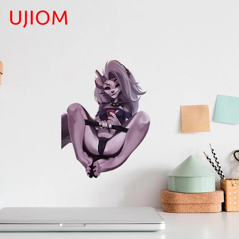 

UJIOM Adult Sexy Furry Wall Sticker Helluva Boss Loona Sticker Bedroom Decal Bathroom Waterproof and Scratchproof Decoration