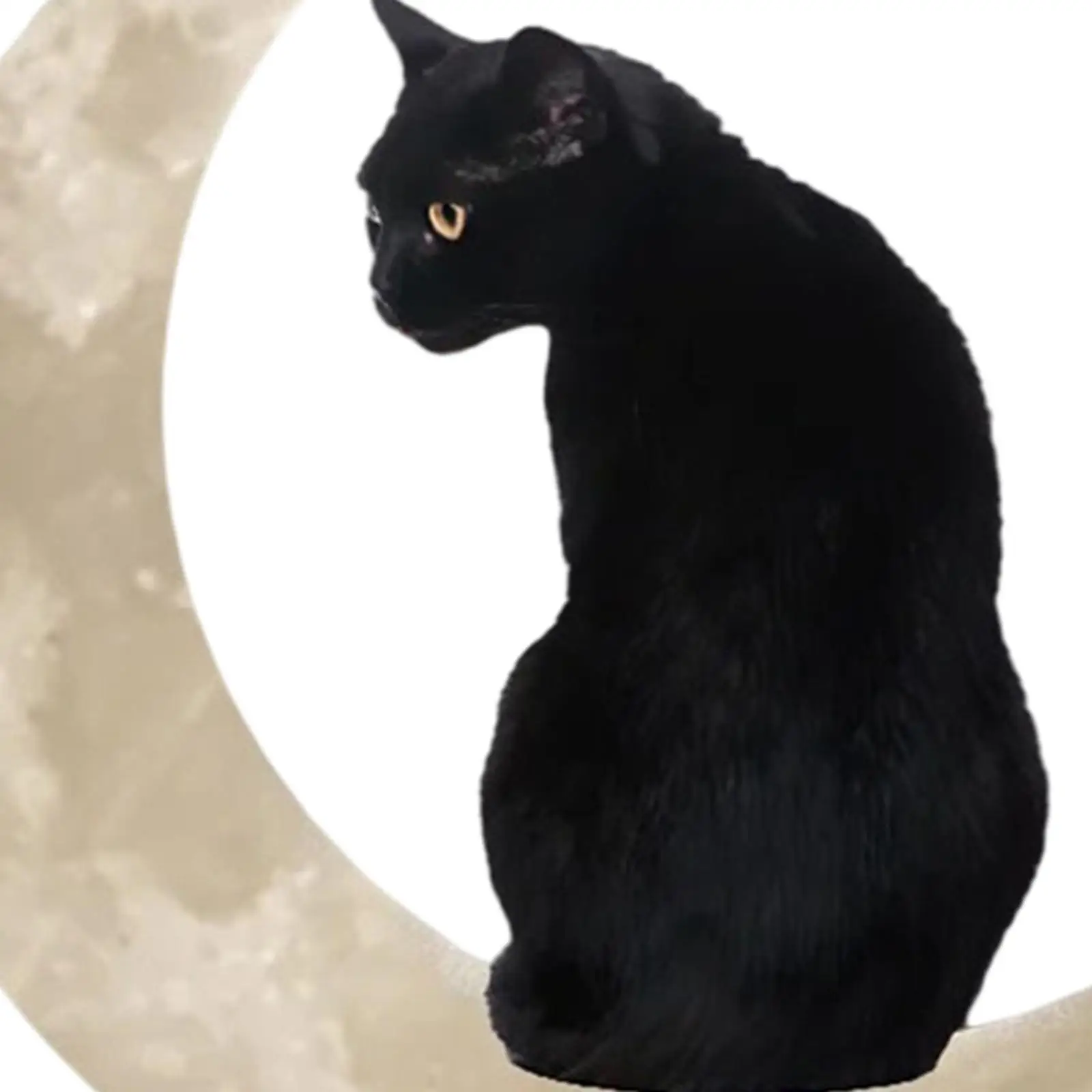 Cat in The Moon Wall Decor Art Sculpture Window Hanging Hollow Cut Home Decor Metal Wall Art Decor for Outdoor Living Room Cabin