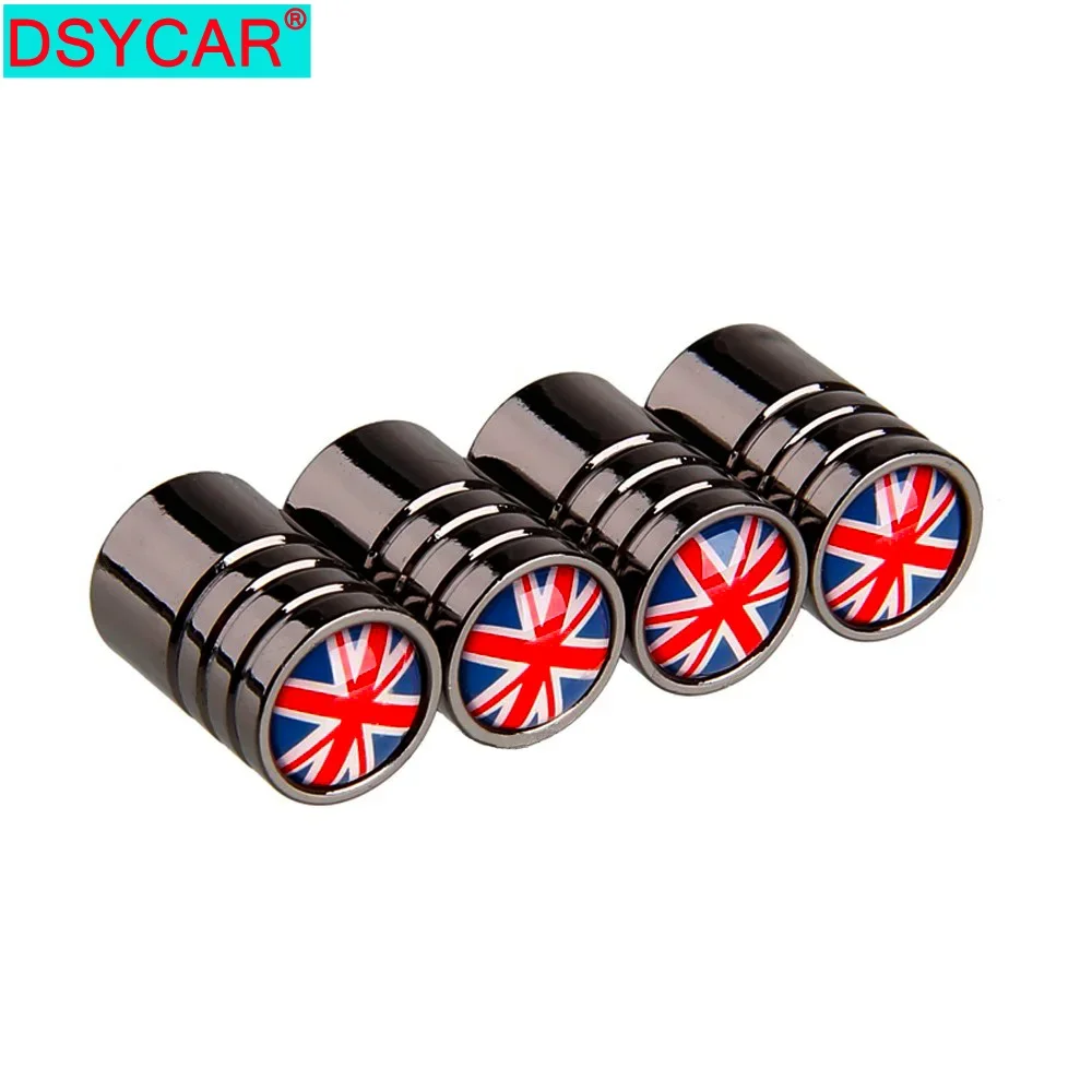 DSYCAR 4Pcs/Set UK Flag Bike Moto Car Tires Wheel Valve Cap Cover Car Styling for Fiat Audi Ford Bmw Mini Jeep Honda lada car