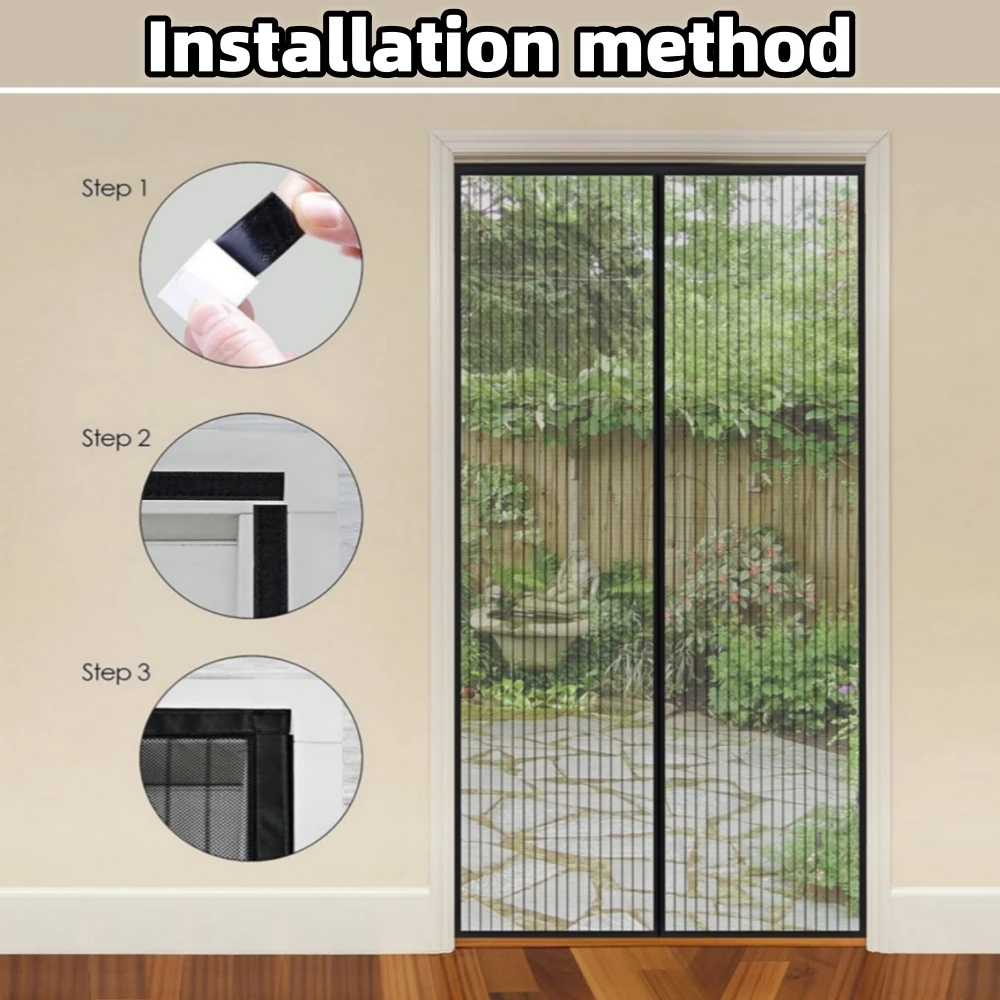 New No Punching Magnetic Screen Door Curtain Anti Mosquito Insect Fly Bug Automatic Closing Household Ventilation Door Curtain