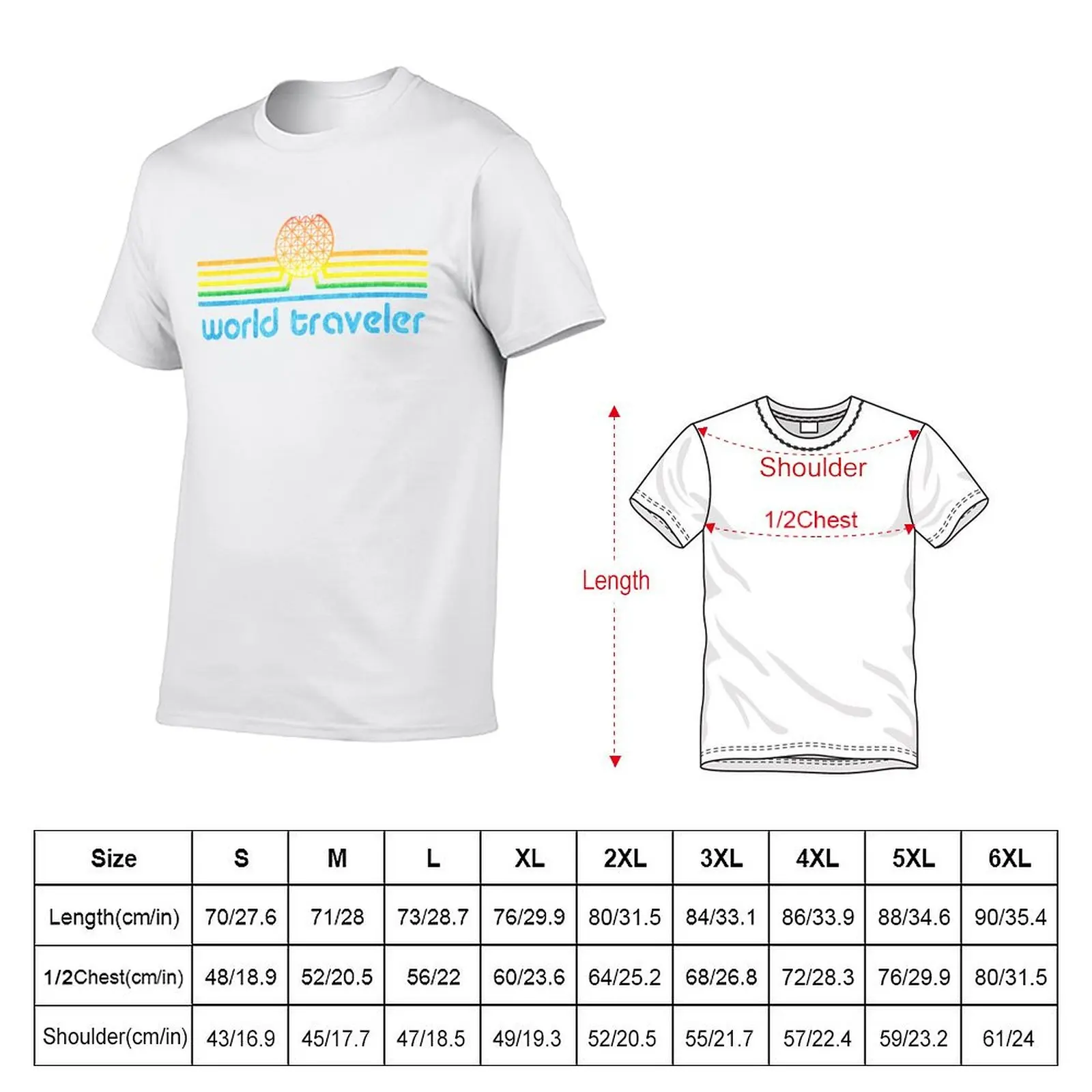 World Traveler - Epcot inspired retro Spaceship Earth World Showcase T-Shirt Minimalist Casual Short Sleeve Top