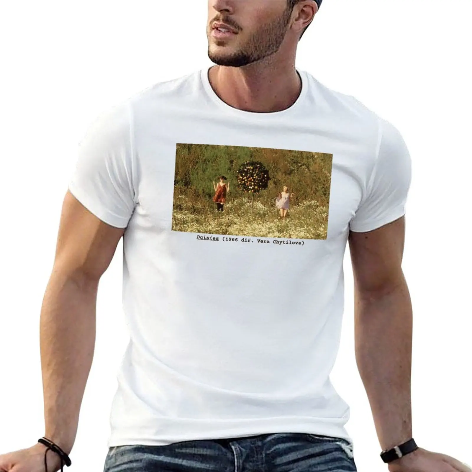 

Daisies (1966 dir. Vera Chytilova) Film Still T-Shirt t shirt custom print t shirt man cotton T-Shirt