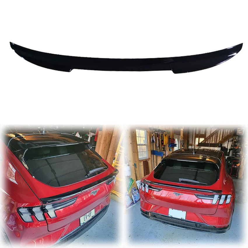 

2021 2022 2023 2024 For Ford Mustang E Mach E-Mach Rear Middle Wing Mid Spoiler Glossy Black or Carbon Fiber Look Body Kit ABS