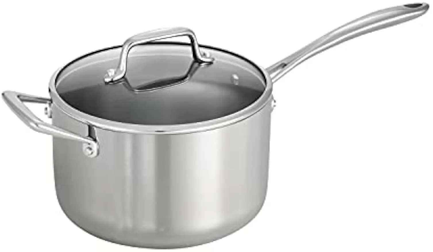 

4-Quart Stainless Steel Sauce Pan with Glass Lid, Induction Ready & Dishwasher Safe