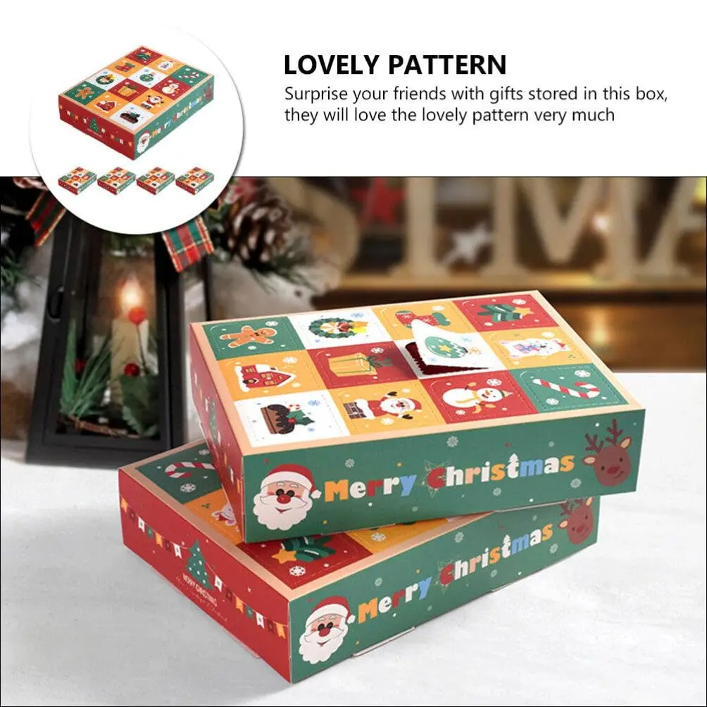 20 Stück Adventskalender-Boxen: Leere Weihnachts-Adventskalender-Boxen, füllen Sie 12 Tage Advent-Countdown-Boxen aus Pappe, Schatzboxen M – Detail 3