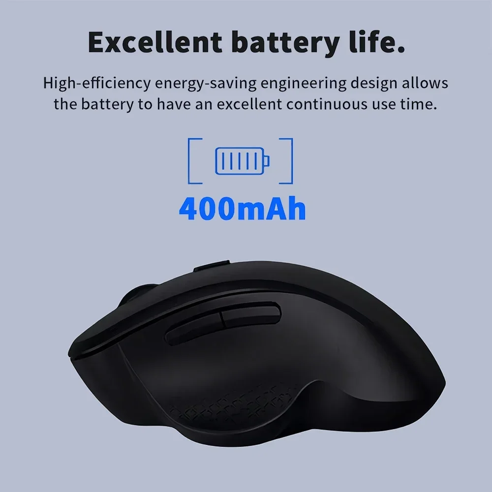 Mouse bluetooth 5.2 de modo duplo, 2.4g, sem fio, 6 teclas, recarregável, para jogos, 1600dpi, mouse óptico para pc, laptop, tablet