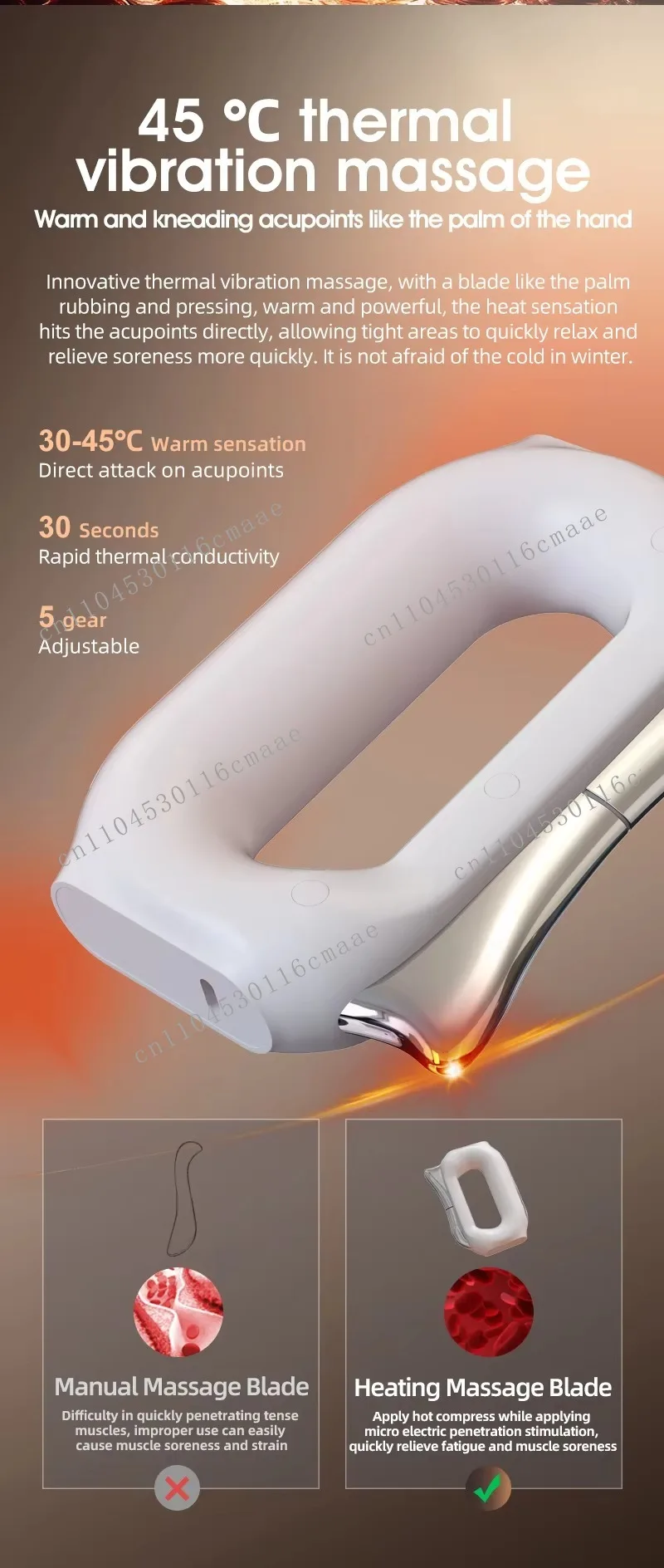 Electric fascia knife, muscle scraping tool, muscle electric body massager