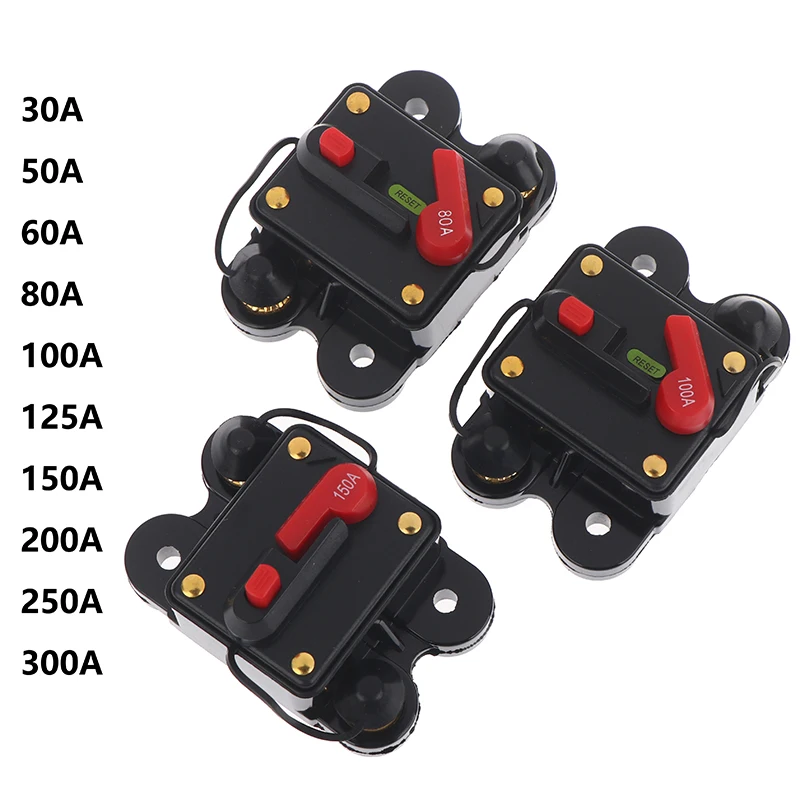 

Waterproof Circuit Breaker Reset Fuse Inverter DC12V 24V 30A 40A 50A 60A 80A 100A 150A 200A 250A 300A Home Solar System Parts