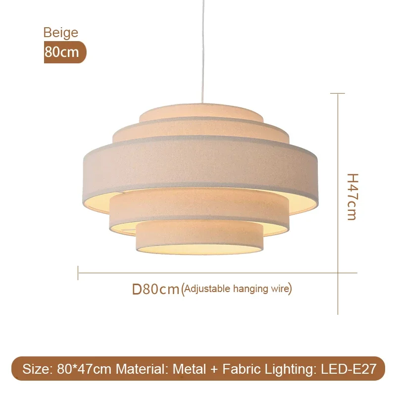 Nordic Stof Hanglamp Wabi Sabi Led Kroonluchter Voor Woonkamer Slaapkamer Home Decor Witte Doek Hanglamp - afbeelding 1