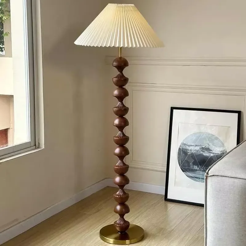 Modern Luxury Floor Lamp with Cone Fabric Shade LED Standing Light for Living Room Bedroom Bedside Decor Contemporary Design