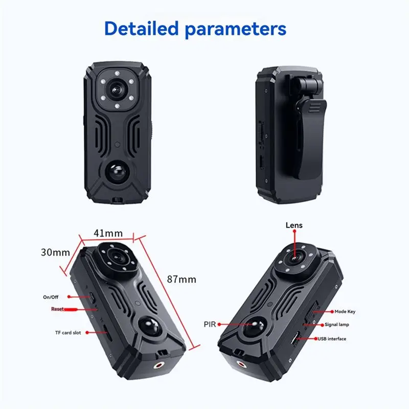 ABDE-MD37 واي فاي كاميرا صغيرة IR-CUT للرؤية الليلية مصغرة كاميرا الجيب الشرطة الجسم كام PIR كاميرات الدراجة كاميرا ويب رياضية #6