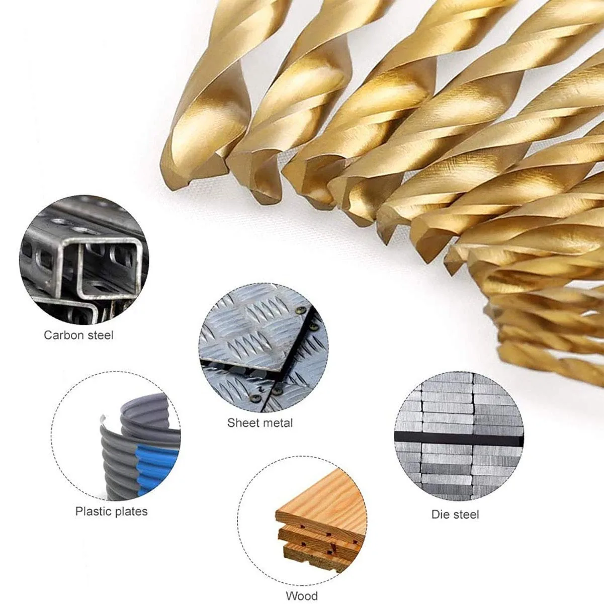 13-teiliges Sechskant-Bohrerset HSS Titan-beschichtete Spiralbohrer Set für Metall Holz Kunststoff Aluminium Dünnes Eisen – Detail 6
