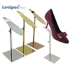 Stainless Steel Metal Shoes Holder Bracket Stand Table Shoes Display Rack Gold Silvery Metal Shoe Pallet Sandal Tray Exhibition