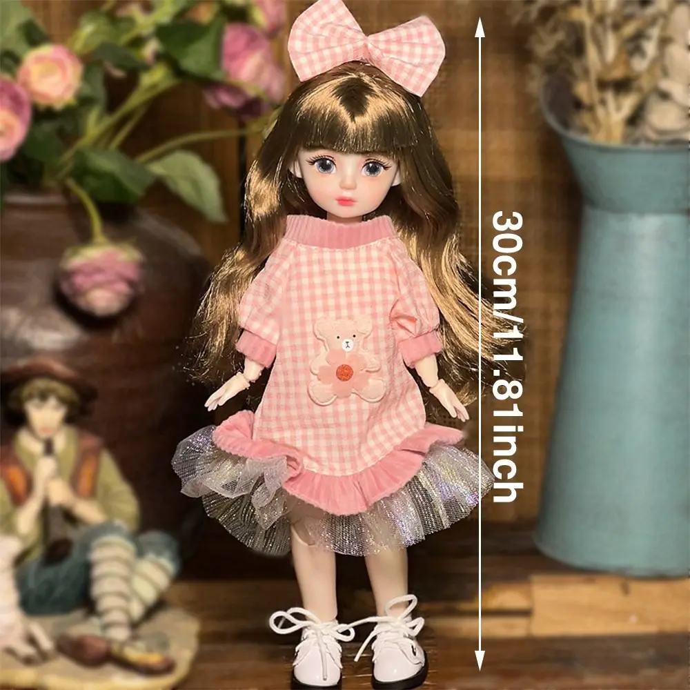 30cm Pretty BJD Doll 1/6 SD Dolls Ball Jointed Doll DIY Toys with Clothes Outfit Shoes Wig Hair Makeup for Girls Kids Children