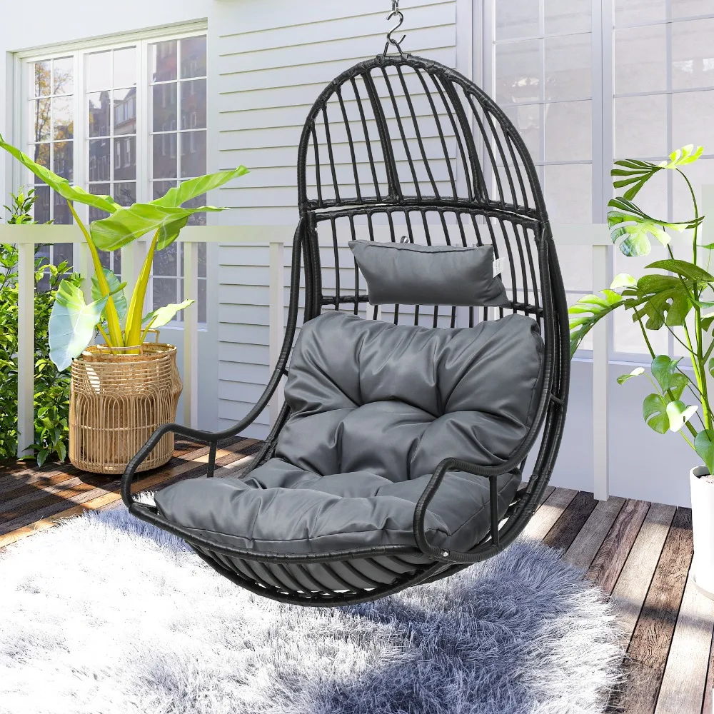 

Rattan Wicker Egg Chair Hammock w/ Cushion