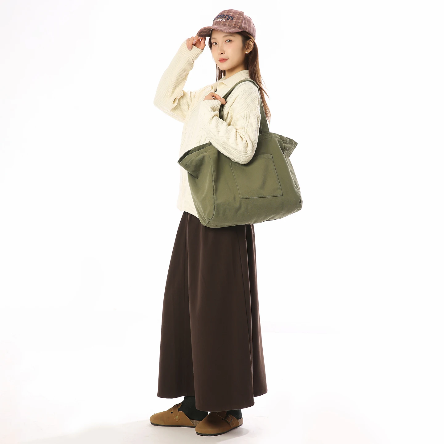 

Big Canvas Women's Bag 2026 New Durable Messenger Bag Y2K Shoulder Bag Reusable Eco Bag Korean Shopper Satchel Casual Handbags