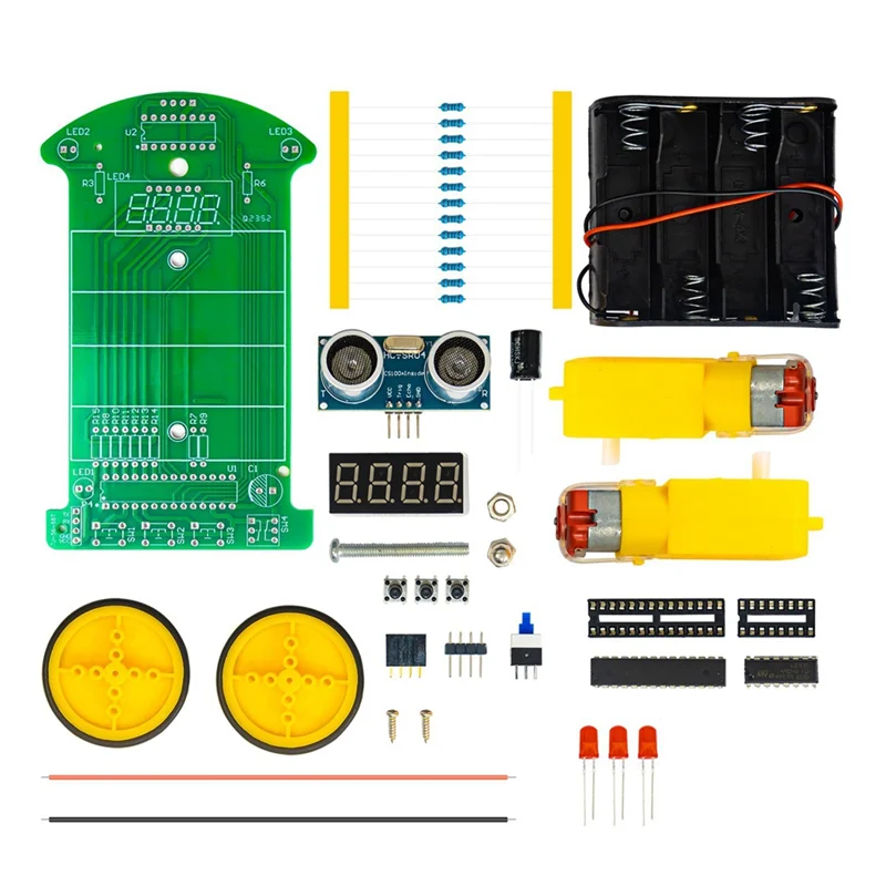 B44C Kit de prevenção de obstáculos de alcance ultrassônico Kit eletrônico DIY para carro Kit de prática de soldagem DIY
