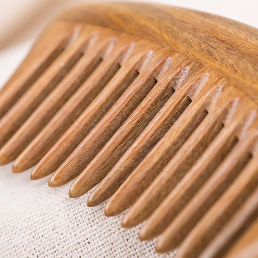 Natural Sandalwood Wide Tooth Hair Comb Lightweight Portable Wood Comb for Women Scalp Massage Detangling Hair Care