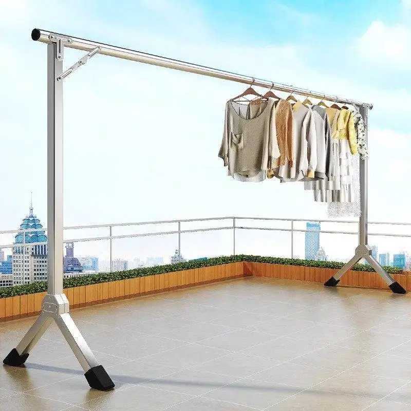 

Simple Portable Retractable Clothesline Stand Bedroom Dormi Balcony Clothes Drng Ra Multi-Functional Stainl Steel