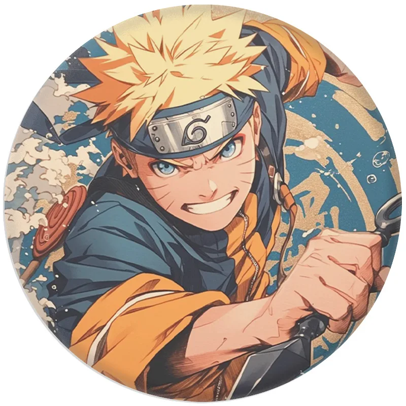 58mm Anime Uzumaki NARUTO Uchiha Sasuke Itachi Hyūga Hinata Cosplay Kostüm Abzeichen Pin SPTE Weißblech Brosche Zubehör