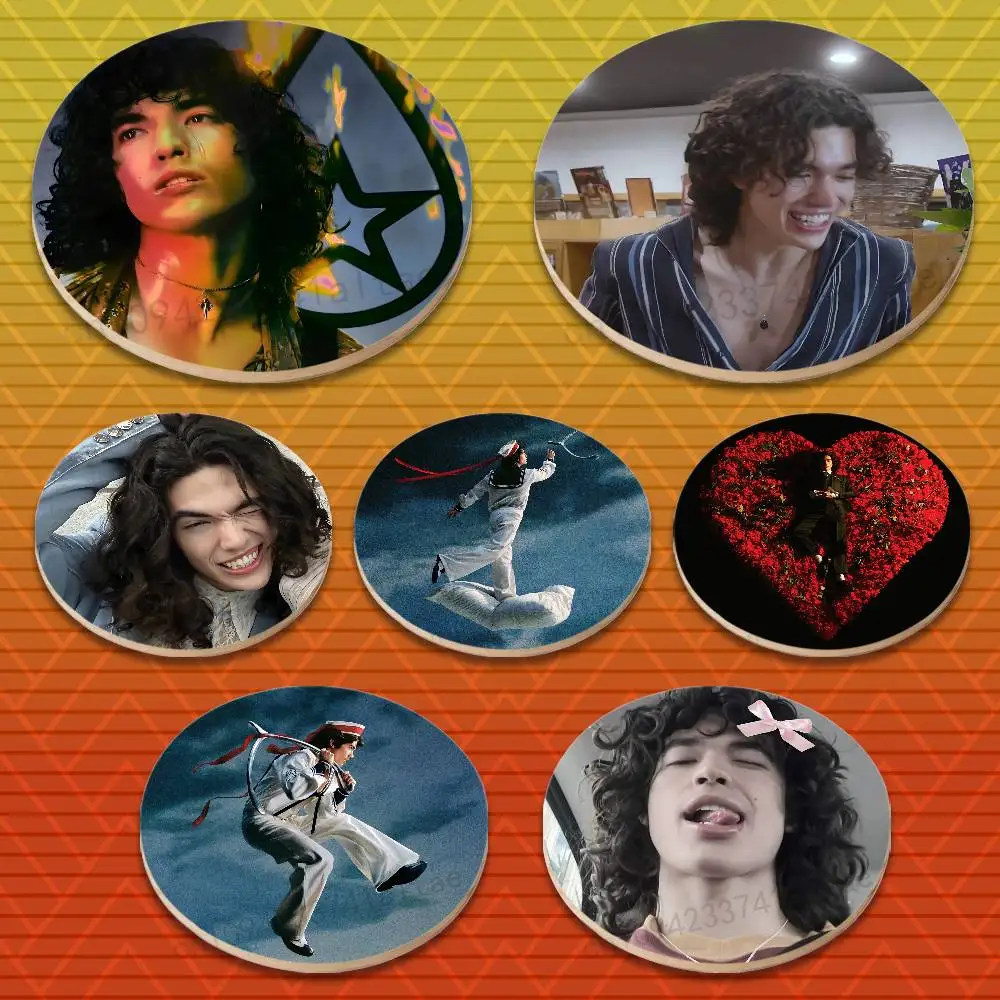 

C-Conans G-Gray W-Wishbones Round Wooden Coasters Non-Slip Suitable for Drinks Tea,Coffee Home Perfect Gift