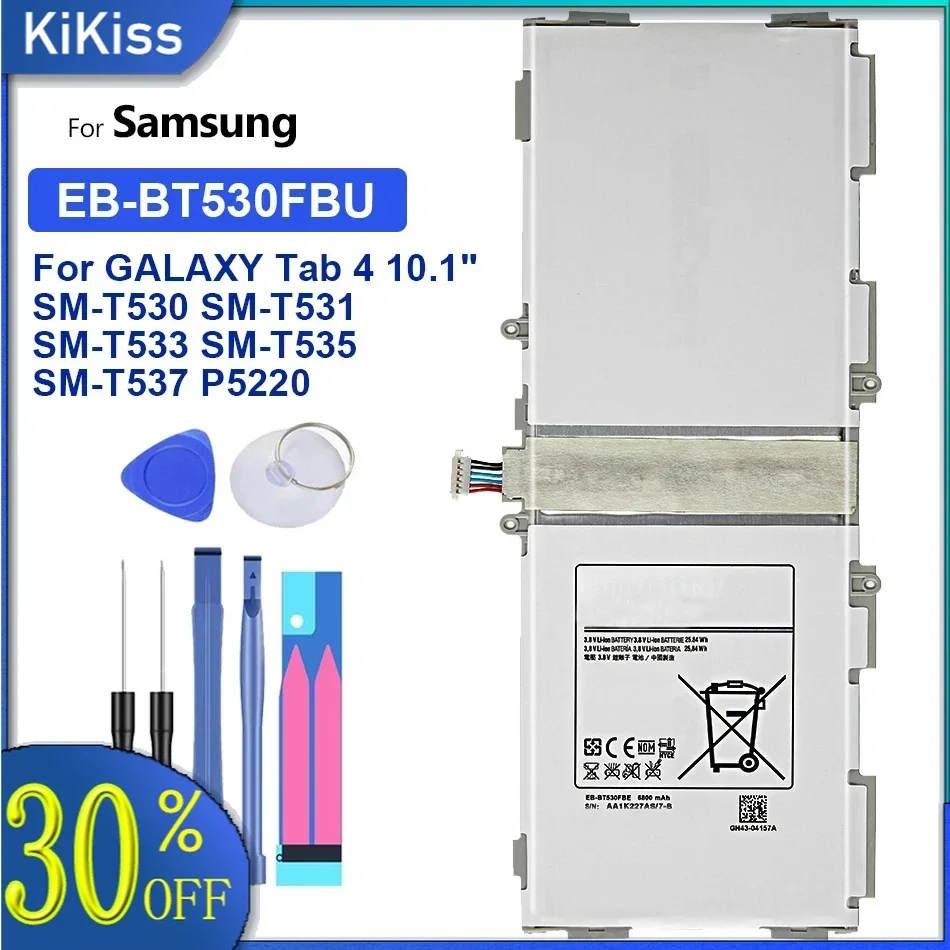 6800mAh EB-BT530FBU EB-BT530FBC Tablet Battery For Samsung Galaxy Tab4 Tab 4 10.1 SM-T530 SM T533 T535 T531 T535 T537 Free Tools