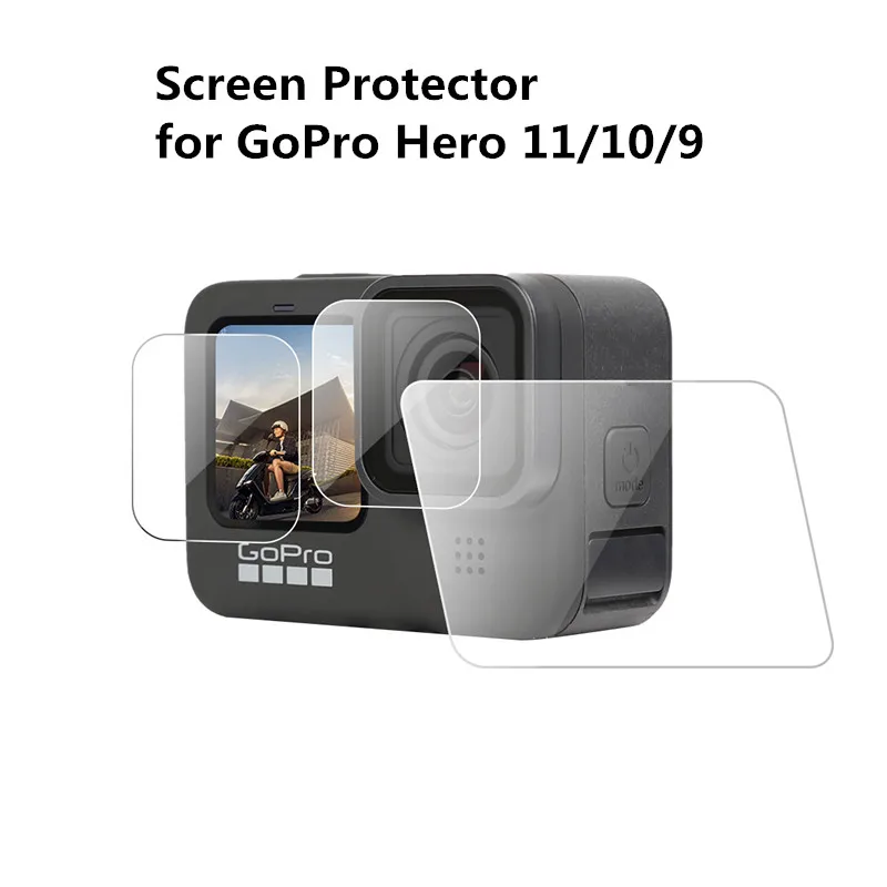 

HD Tempered Glass for GoPro Hero 12 11 10 9 Black Lens Front Back 9H Hard Screen Protector Video Cameras Accessories