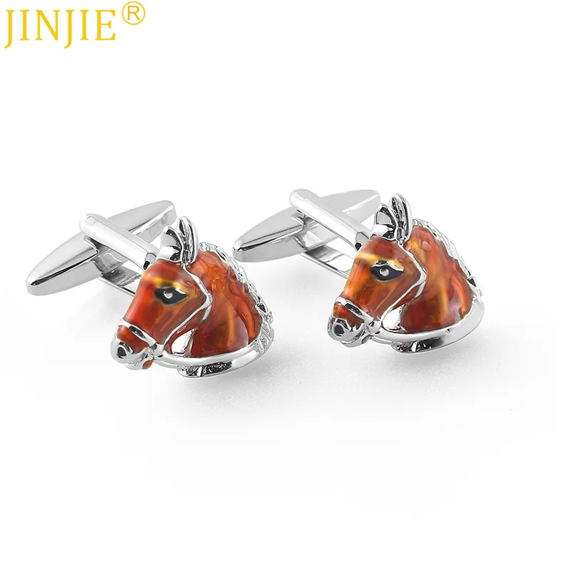 

Horse Head Cufflinks for Men, Brown Metal French Cuff Shirt Accessories, Vintage Gentleman Business Wedding Gift