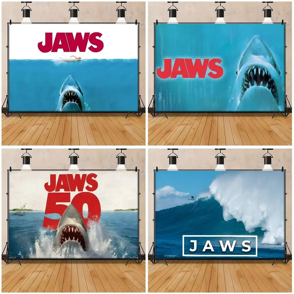 Fondo de Fotografía de la Película Jaws, Telón de Fondo Impreso para Fiestas, Tela de Fondo para Piscina